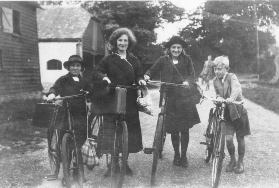 Rainbow children with bickes